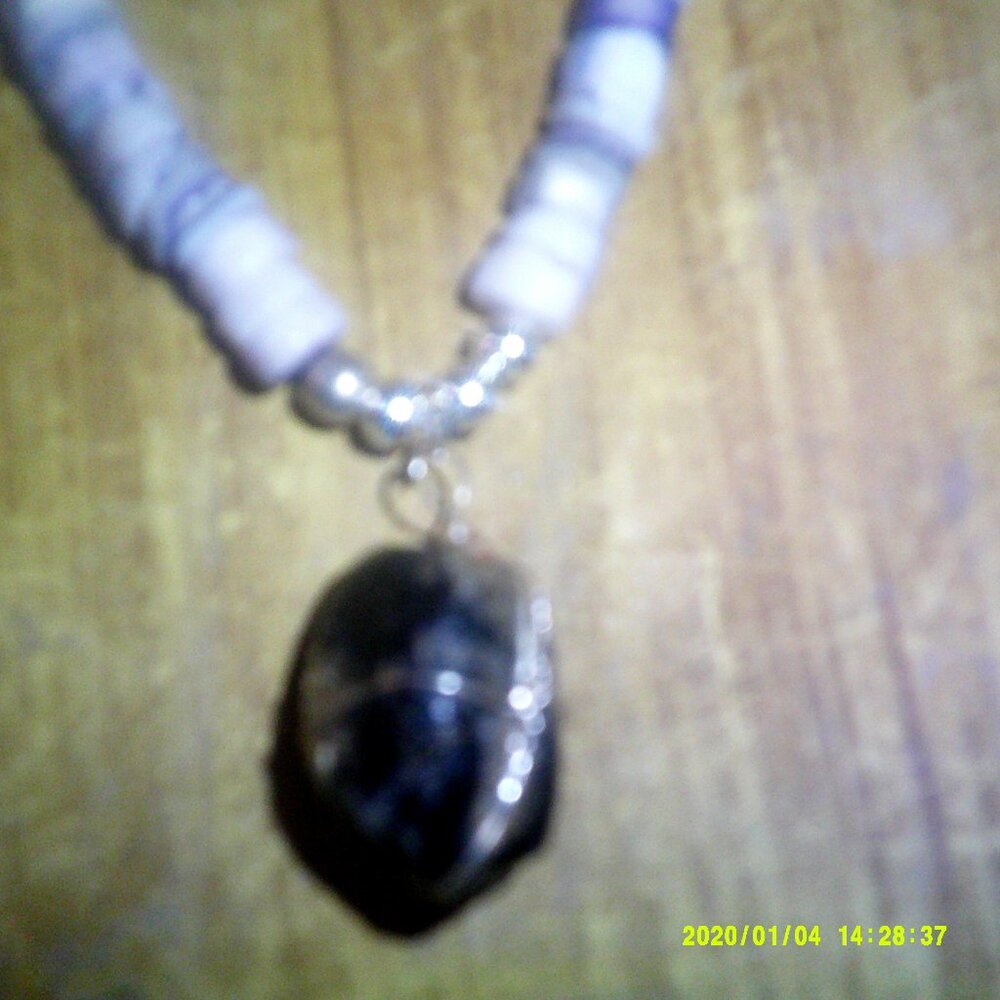 Apache Tearstone w/ peruvian Purple Opal Necklace